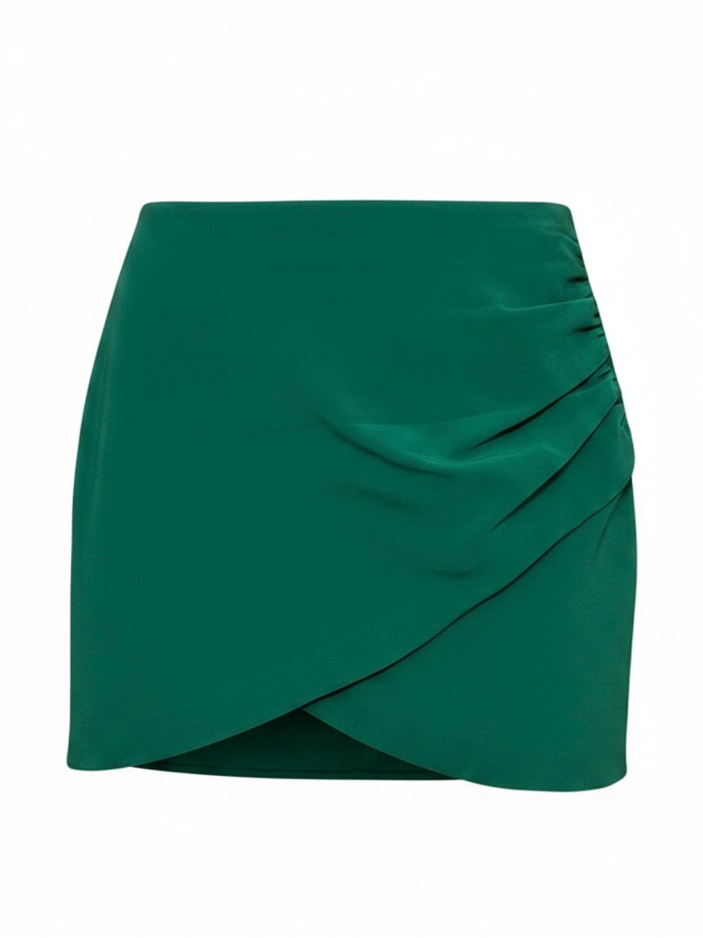 Alice + Olivia Emerald Green Wrap-Style Mini Skirt